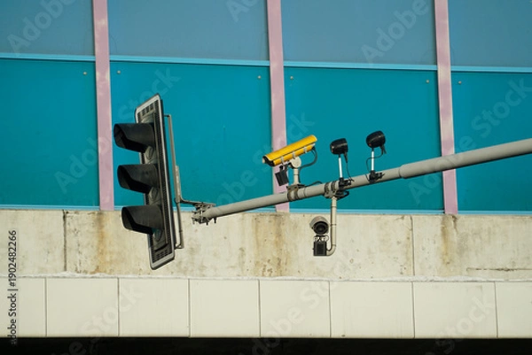 Obraz Traffic lights installation on a highway
