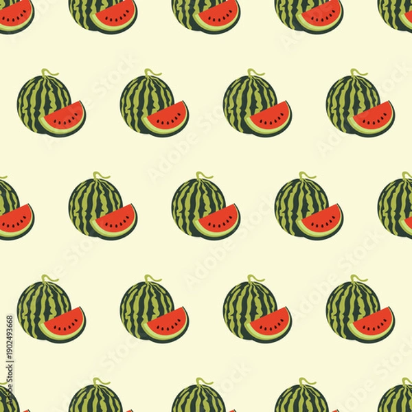 Obraz Watermelon Seamless Pattern Design. Watermelon Background