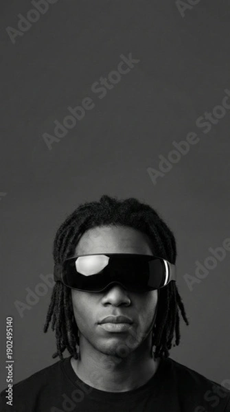 Obraz Man dreadlocks sunglasses black portrait