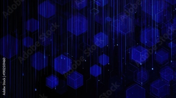 Obraz Digital futuristic abstract background with glowing particles