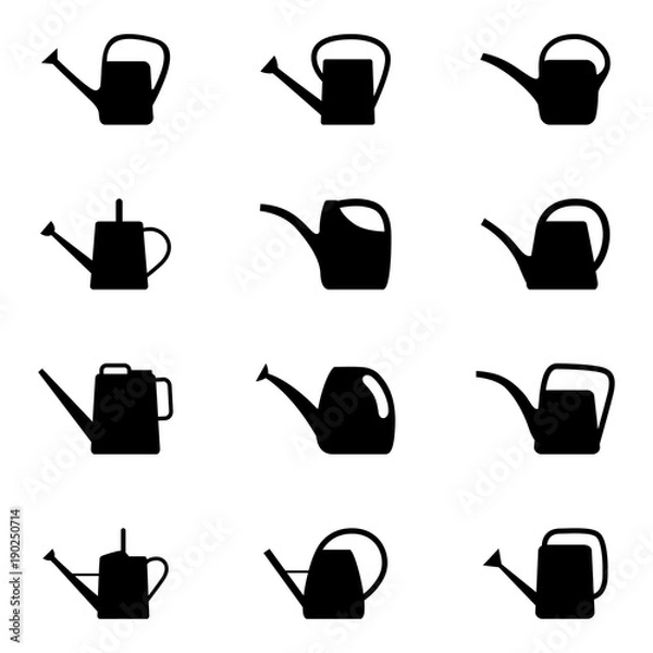 Fototapeta Zestaw sylwetki konewka, ilustracji wektorowych