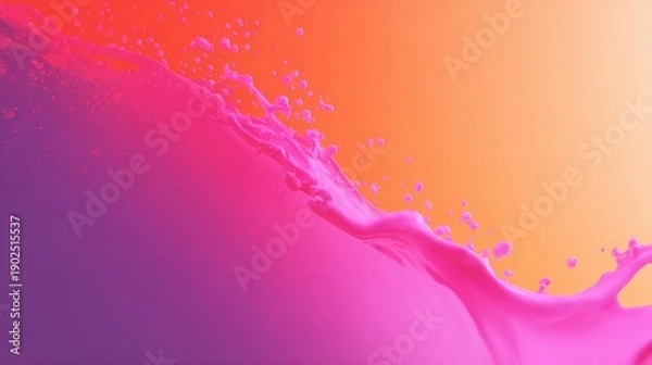 Obraz Pink liquid splash on gradient background