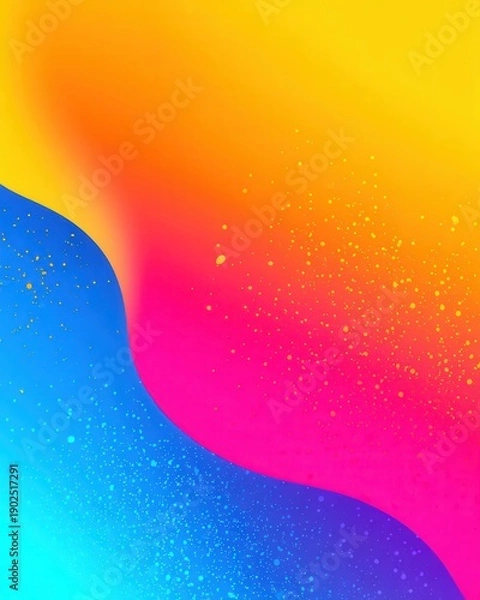 Obraz Vibrant liquid abstract gradient with colorful particles