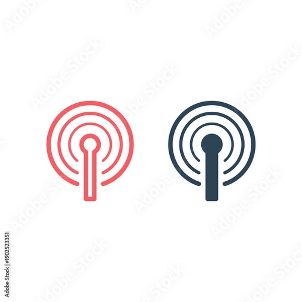 Fototapeta Signal icons set flat vector template.