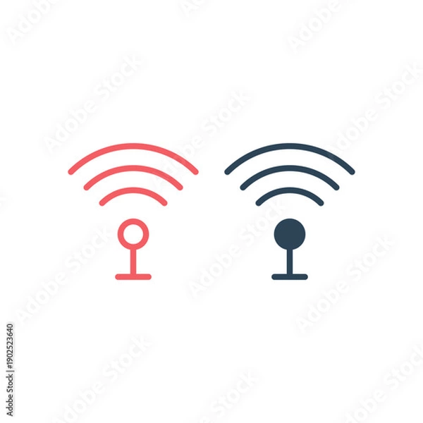 Fototapeta Signal icons set flat vector template.