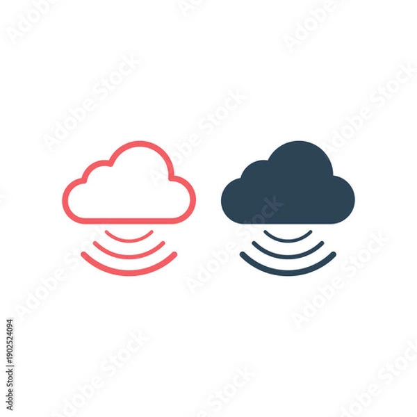 Fototapeta Signal icons set flat vector template.