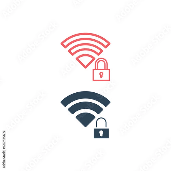 Fototapeta Signal icons set flat vector template.