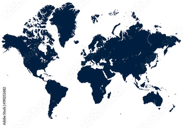 Fototapeta isolated world map vector