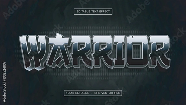 Obraz Warrior Stone & Weapon Text Effect – Battle Style Typography