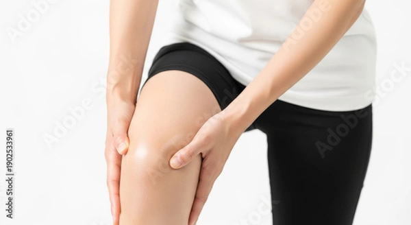 Obraz 膝の痛みで膝を押さえる 膝関節症 膝関節炎