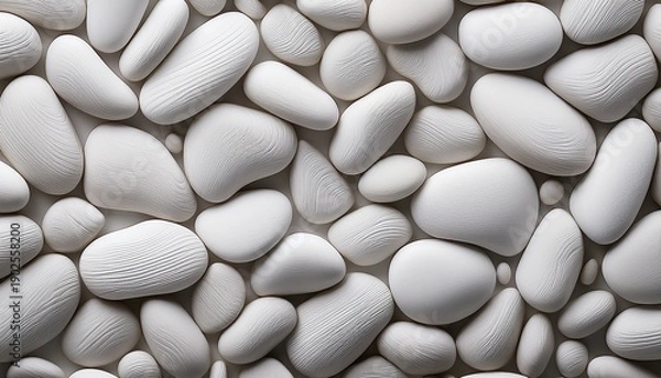 Fototapeta White Pebble Background