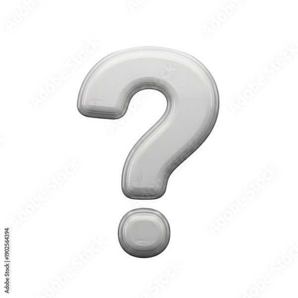 Obraz A large white question mark on a black background