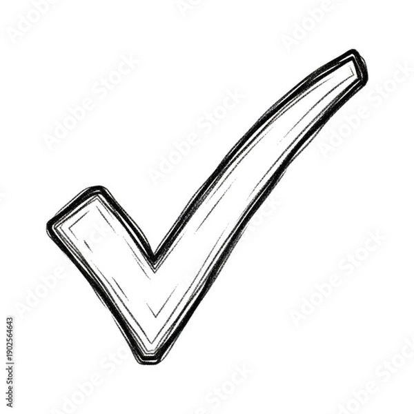 Obraz A large white checkmark on a black background