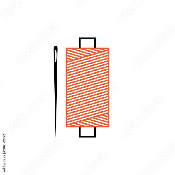 Obraz Needle and thread. Vector illustration. White background.
