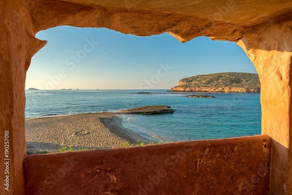 Fototapeta Cala Comte beach on the island of Ibiza, Balearic Islands.