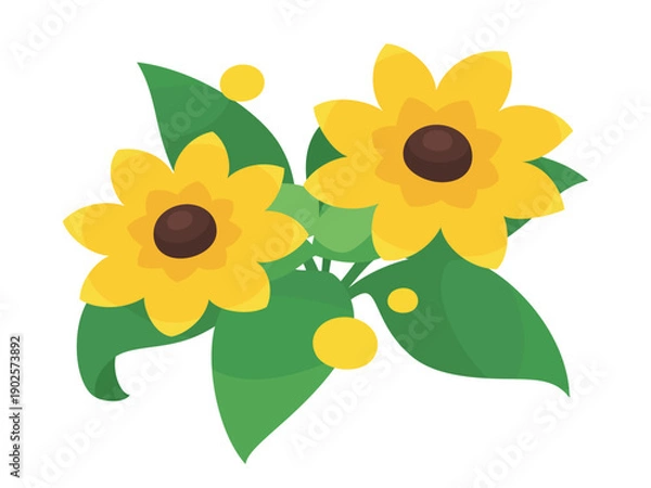 Obraz かわいいルドベキアのイラスト素材