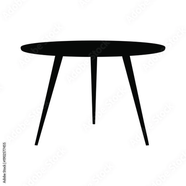 Obraz Minimalist black table with three legs