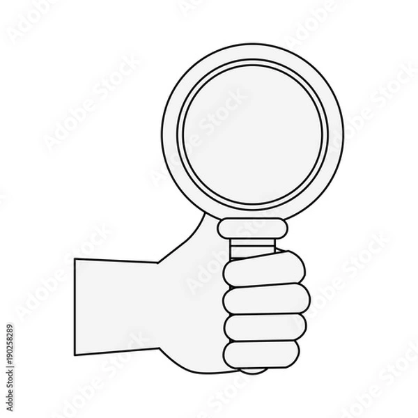 Obraz Hand with magnifying glass icon vector illustration graphic design