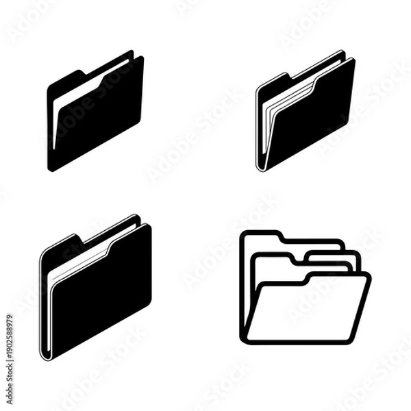 Obraz Folder icon set isolated on transparent background