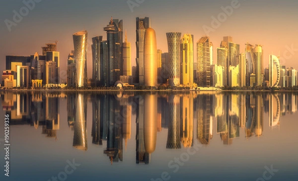 Obraz Panoramę centrum West Bay i Doha, Katar