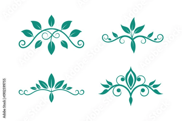 Obraz Leaf and Vine Flourish Vector Ornament