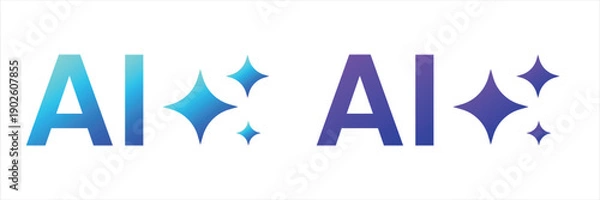 Obraz AI Minimal Icon Set Artificial Intelligence Technology Symbols Vector