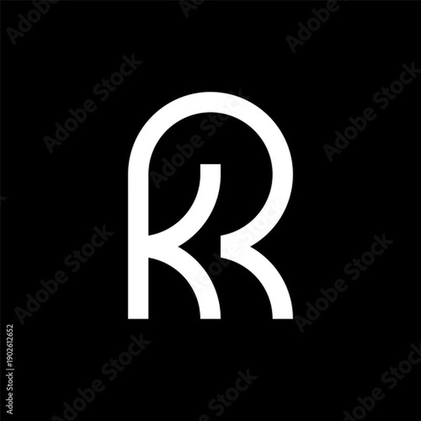 Obraz RK or KR minimal monogram logo