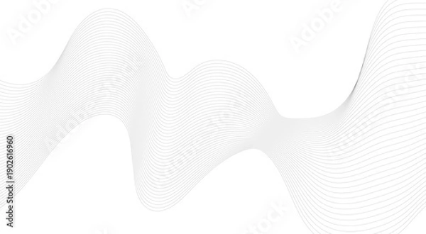Obraz Abstract vector background with grey wavy lines