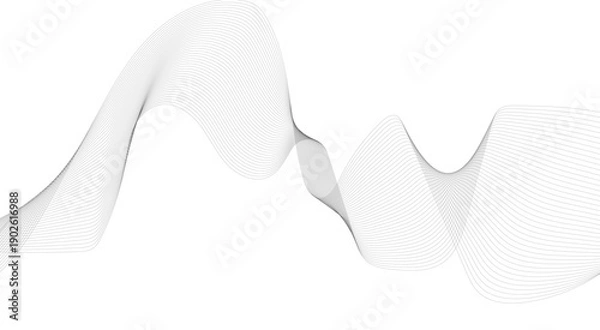 Obraz Abstract wave lines background, graphic thin curves design element, flow backdrop.
