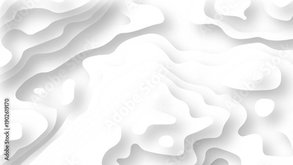Obraz abstract papercut white shadow wavy dimension layers background. vector	