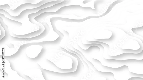 Obraz abstract papercut white shadow wavy dimension layers background. vector	