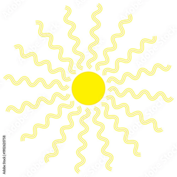 Obraz A yellow sun with sunrays - abstract