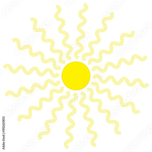 Obraz A yellow sun with sunrays - abstract