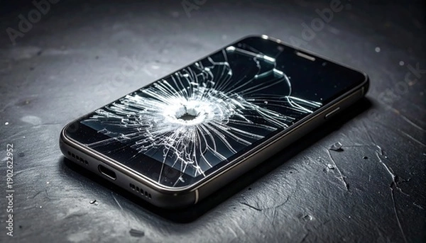 Obraz Broken Screen Smartphone Highlighting Damaged Device