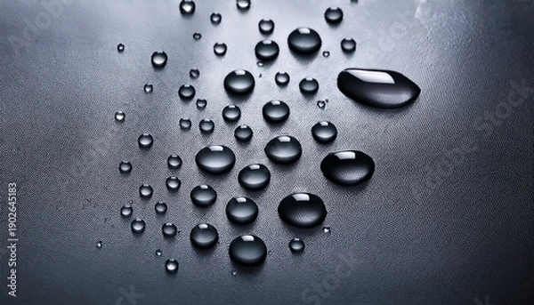 Obraz Water Droplets On Gray Surface Bubbles