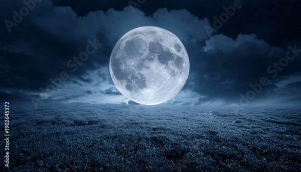 Obraz Full Moon Over A Dark Sky