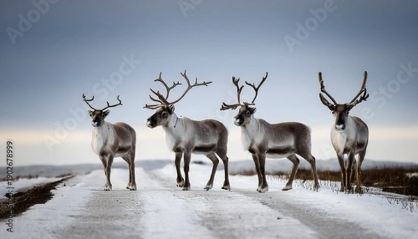 Obraz Three Reindeers On A Row