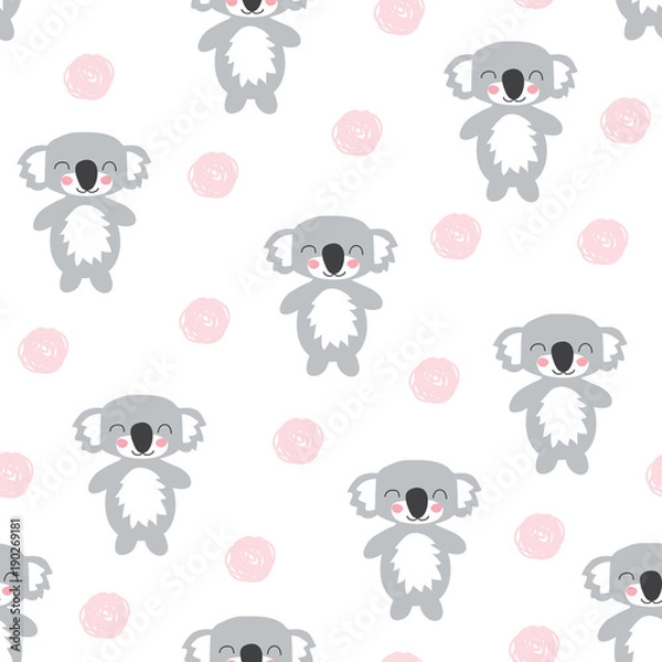 Fototapeta ilustracja wektorowa wzór ładny koala