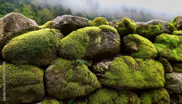 Obraz Moss Growing On A Stone Wall