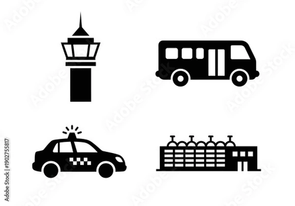 Obraz transportation icons set vector