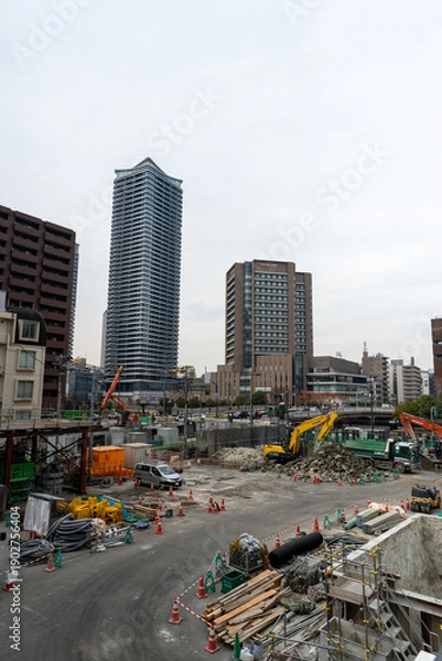 Obraz なにわ筋線中之島駅工事現場