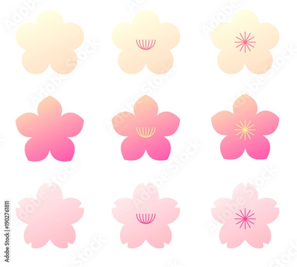 Obraz うめももさくら_日本の春｜梅,桃,桜,グラデーション