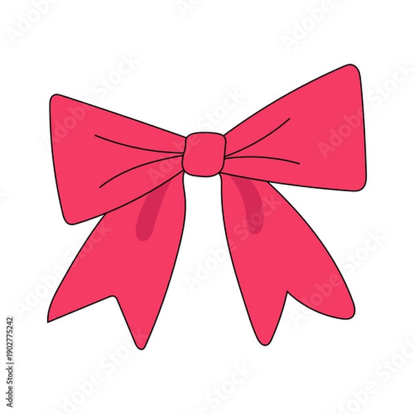 Obraz Red ribbon bow vector illustration