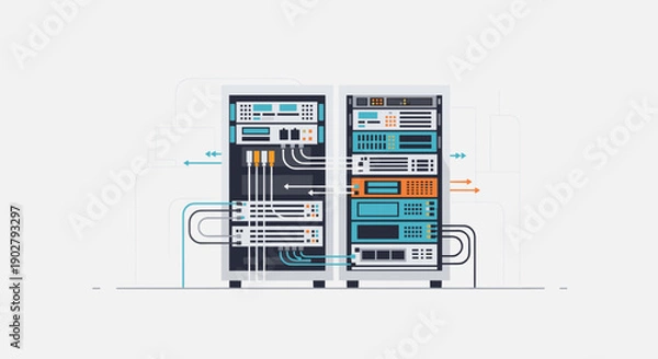 Obraz Server Computer Rack Internal Components Diagram.