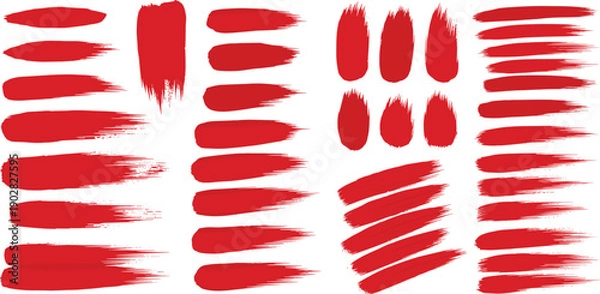 Obraz Vibrant red brushstrokes and patterns creating dynamic texture and visual interest