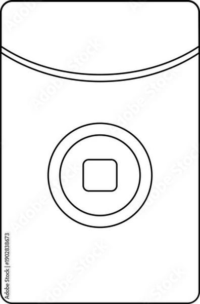 Obraz Line Style Red Envelope Icon