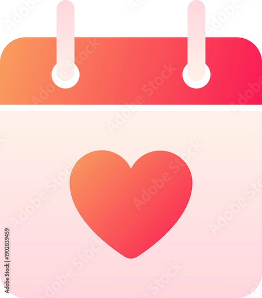 Obraz Heart Gradient Calendar Icon