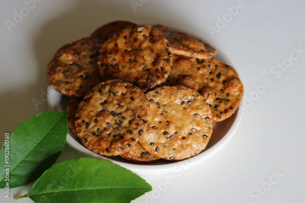 Obraz お茶の時間　健康的なごませんべい