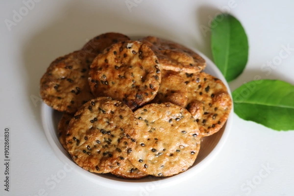 Obraz お茶の時間　健康的なごませんべい