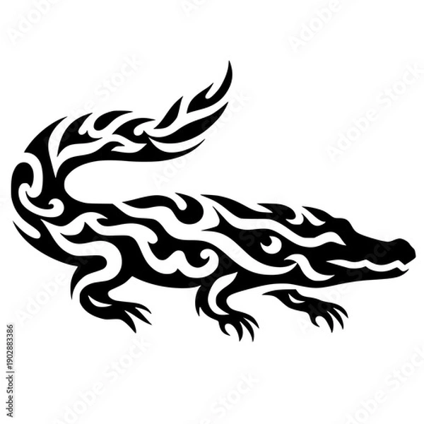 Obraz Fire crocodile silhouette